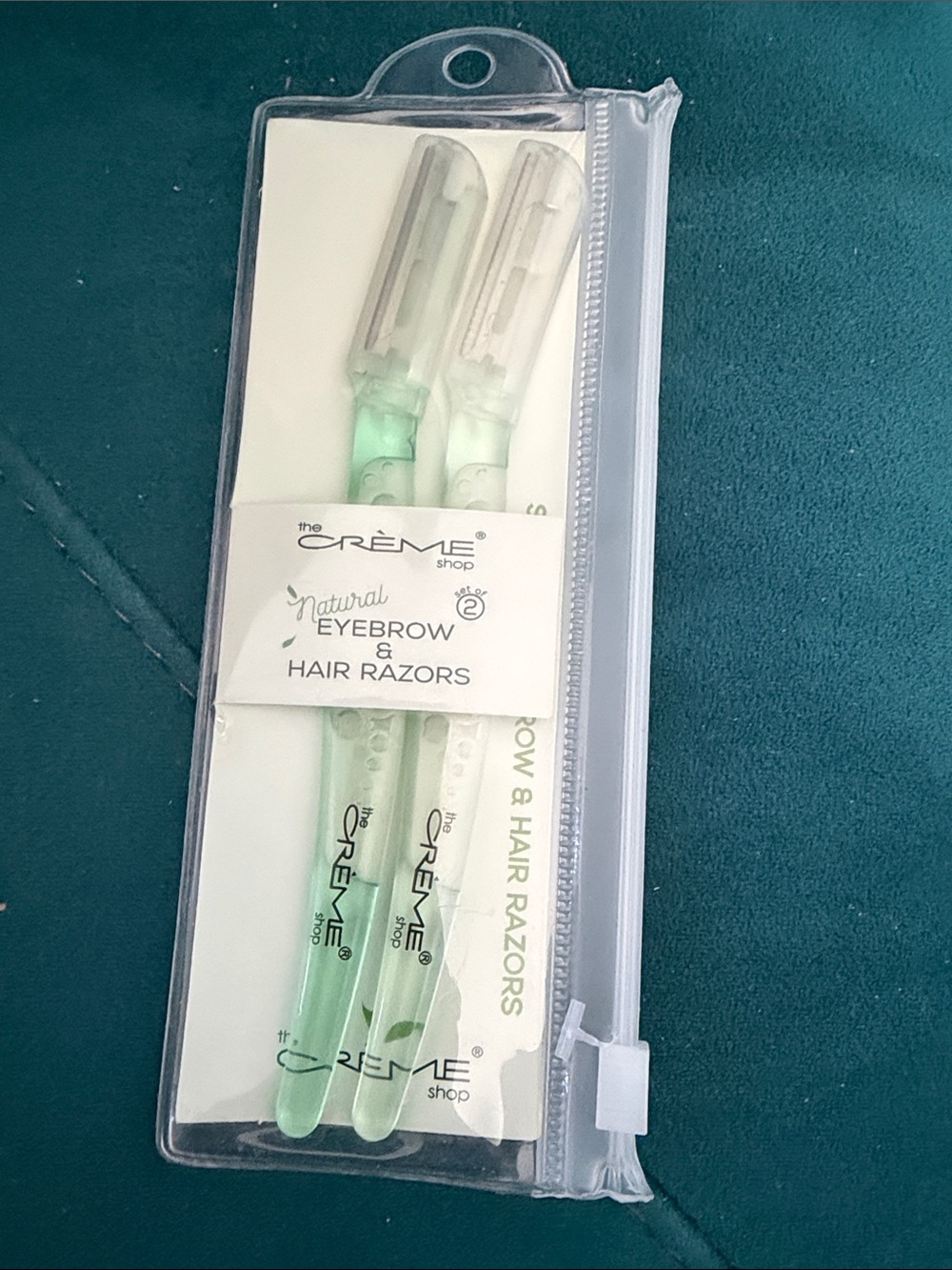 The Crème Shop Mint Green Eyebrow & Hair Razors - 2 Pack